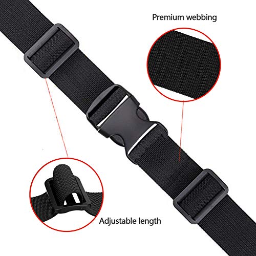 Premium Utility Straps with Quick Release Buckle Adjustable Heavy Duty Long Nylon Tie Down Straps Lashing Straps for Backpack Tactical Camping Gear Sleeping Bag Mattress(Black 2Pcs/13ft)