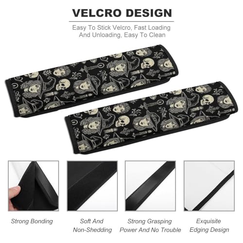 2 Piece Universal Soft and Comfortable Seat Belt Shoulder Pad for Kids, Most Cars, Ouijas Board Gothic Witch Seat Belt Covers Cushion, Neck and Shoulder Support - color: Pattern 393