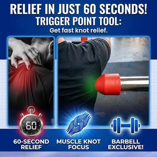 Muscle Trigger Silicone Barbell-Mounted Trigger Point Massage Tool | Back, Neck, Shoulders, Feet, Plantar Fasciitis Relief, Myofascial Release, Deep Tissue Muscle Recovery, Home and Gym - color: Pair