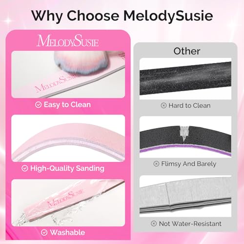 MelodySusie 4Pcs Professional Nail Files 100/180 Grit, Double Sided Emery Boards for Acrylic, Gel and Natural Nails, Manicure Pedicure Shaping Tools for Home Salon, Pink & Purple - size: 4Pcs Mix Shape