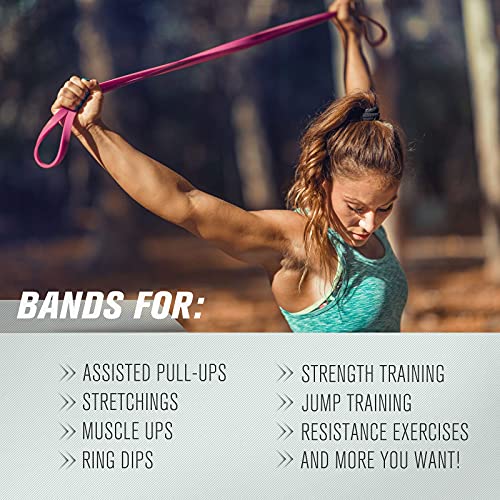 RitFit Pull Up Assist Band in Natural Latex for Stretching and Mobility | Resistance Band,Eco-Friendly Latex, Pull-Ups Powerlifting, Physical Therapy Rehab, Full-Body Training, Mobility Training - color: Pink