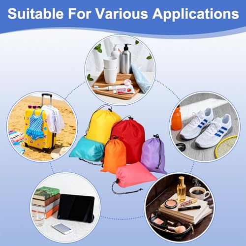 Drawstring Bag with Toggle, Stuff Sack String Waterproof Travel Storage Bags Cinch Stuff Pouch -Fitting for Yoga - color: Pink