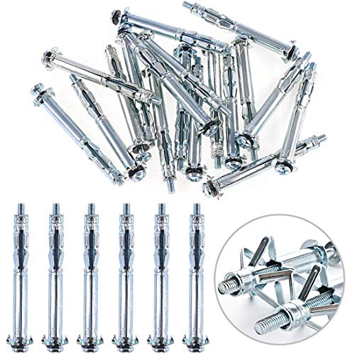 Glarks 30Pcs 4x60MM Heavy Duty Zinc Plated Steel Molly Bolt Hollow Drive Wall Anchor Screws Set for Drywall, Plaster and Tile (M4x60) - size: 4x60mm