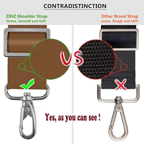 Bag Shoulder Strap, Padded Adjustable Shoulder Strap Replacement - color: Khaki, size: 57"