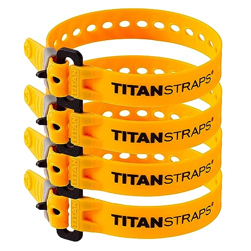 Titan Utility Straps – Mini Straps Set to Organize Computer Cables, Arts & Crafts, and Fishing Rods (10" Length / 4-Pack, Sunflower) - color: Sunflower, size: 10" Length / 4 Pack