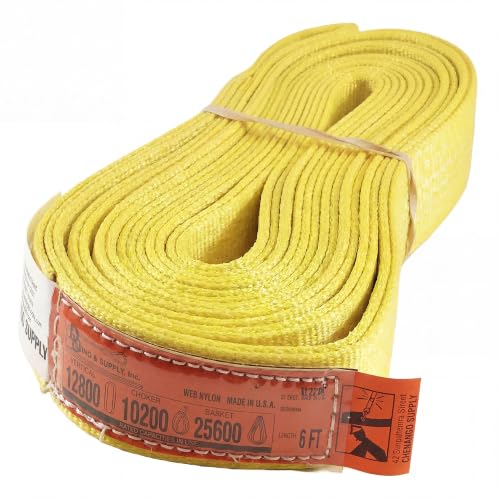 DD Sling 2" x 6' Nylon Endless Lifting Sling – USA Made | 12,800 lb Vertical, 10,200 lb Choker, 25,600 lb Basket – 2 Ply Heavy Duty 900 Webbing, Type 5 Endless Rigging Sling - size: 2"x6'