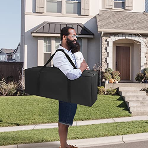 COOLBEBE 42" Sports Duffle Bag - 150L Extra Large Travel Duffel Luggage Bag with Upgrade Zipper, Sturdy & Water Resistant, Black - size: 42" x 15" x 15"