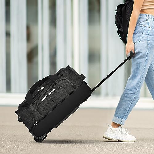 Pacific Gear Duffel Bag with Rolling Wheels - color: Black, size: 21 inch