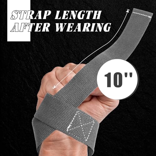 Lifting Straps, Lifting Wrist Straps for Weightlifting, Weightlifting Straps with Padded Neoprene, Gym Straps for Strength Training, Bodybuilding, Weight Lifting Straps for Men and Women - color: Grey