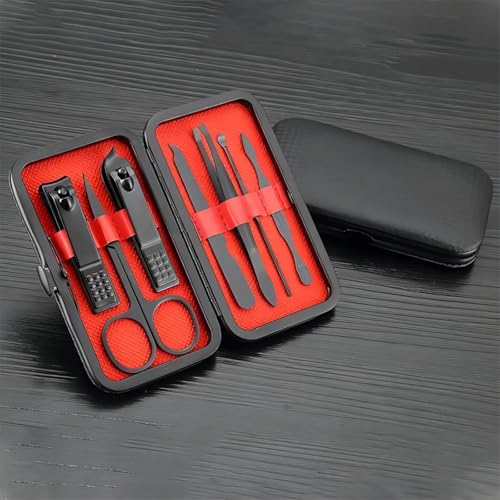 7-Piece Manicure and Grooming Set with Travel Case, Compact Nail Care Tools for Home and On-The-Go Sets