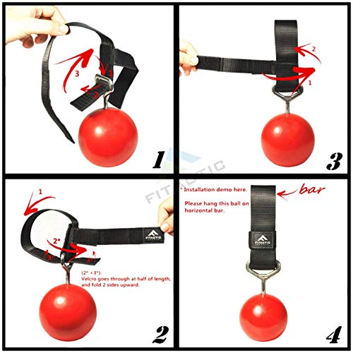 Rock Climbing Solid Training Cannonball Bomb Power Pull Up Ball Hold Grips for Straps for Finger, Forearm, Biceps, Back Muscles - color: Black (Groove 3.5")