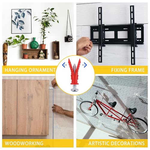 JEGONFRI 208PCS Drywall Anchors & Screws Kit, 4 Sizes, Wall Anchors | Versatile for Various Walls, Rust-Resistant Coating, High Load Capacity, Reusable Case
