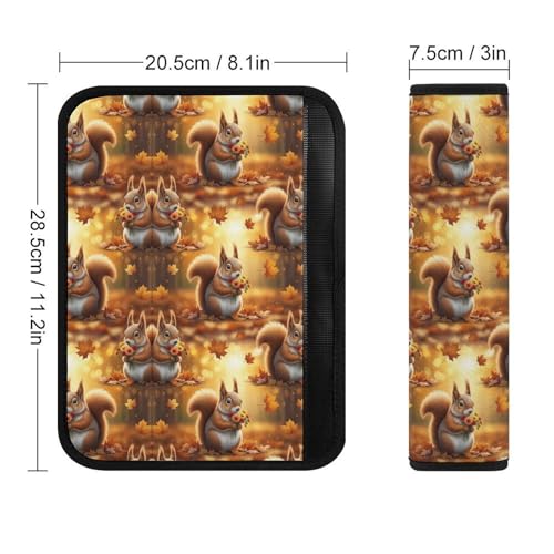 2PCS Squirrel Floral Animal Car Seat Belt Pad Universal Soft and Comfortable Harness Pads Strap for Kids, Car Seats Pushchair Strollers High Chair Pushchair - color: Pattern 997