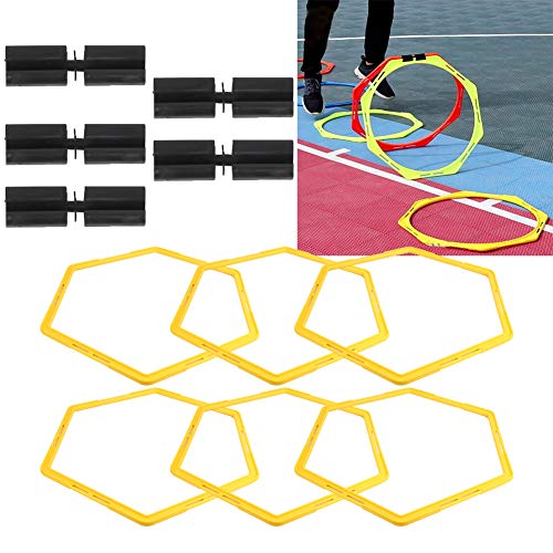6Pcs Agile Exercise Rings Set, Lightweight Training Equipment for Football and Basketball, Bright Color, Simple Design