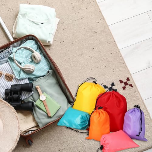 Drawstring Bag with Toggle, Stuff Sack String Waterproof Travel Storage Bags Cinch Stuff Pouch -Fitting for Yoga - color: Sky Blue/Red/Black
