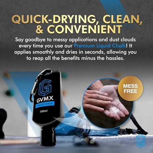 50ML/100ML/400ML Superior Grip Premium Liquid Chalk. Long Lasting Mess-Free Gym Chalk for Weightlifting, Gymnastics, Climbing. Fast Drying Refillable Gym Accessories. Package May Vary. - style: 100ML - 1 Pack