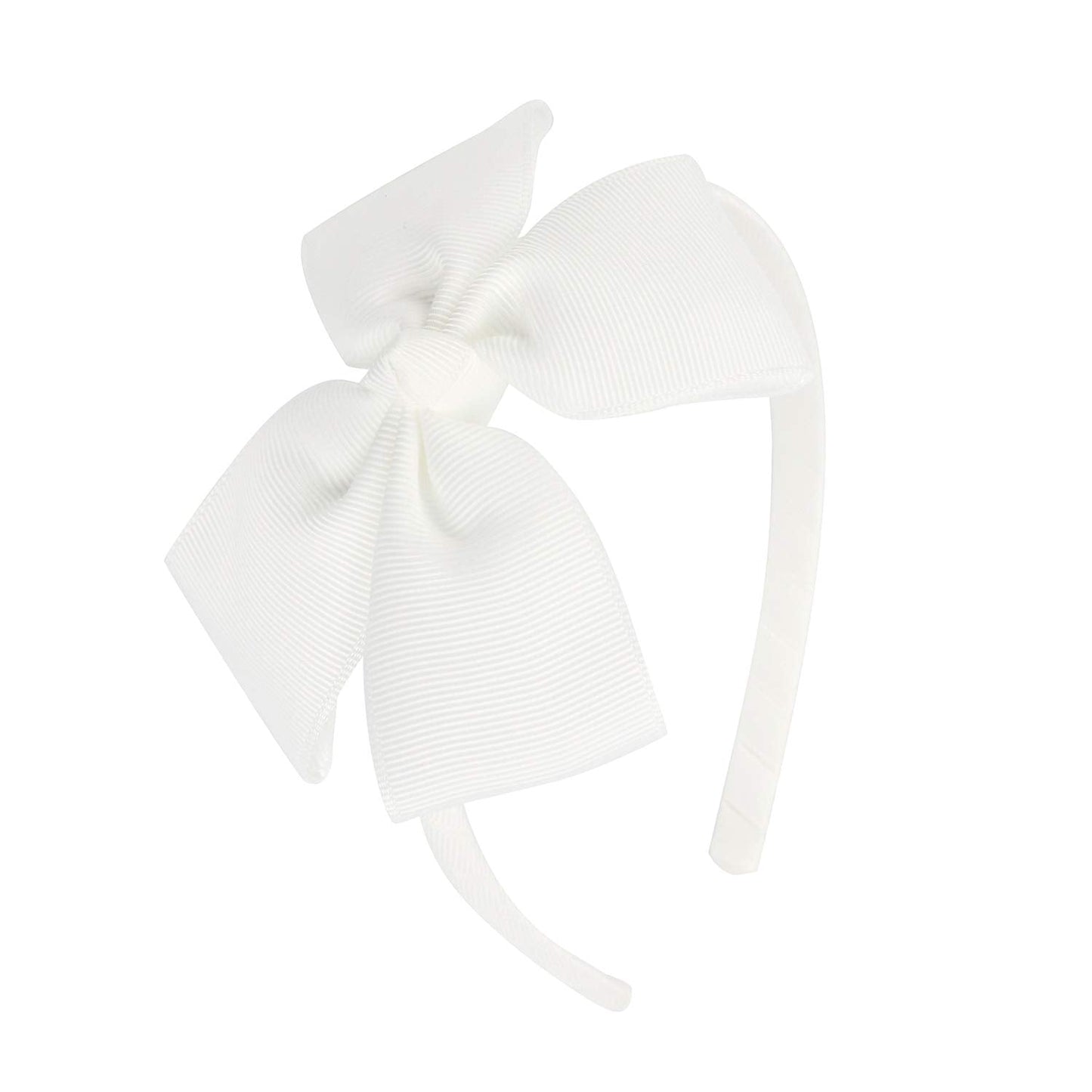 Meedee White Grosgrain Bow Hairband For Girls Toddlers Kids Party Decoration Cosplay Costume Hair Accessory