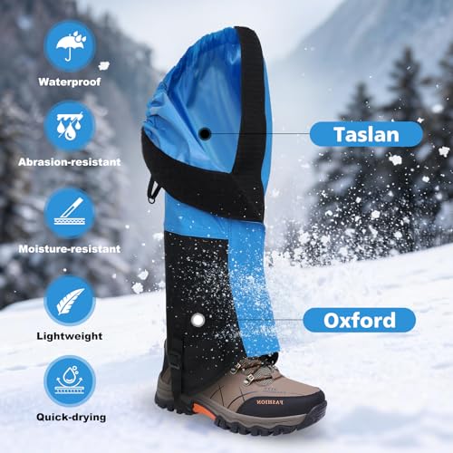Waterproof Adjustable Hiking Gaiters for Men and Women, Snow Boots-Gaiters for Hiking in Hunting Sand Mud Mountain Climbing Snowshoeing - color: Sky Blue