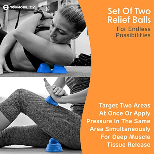 Acumobility Massage Ball Roller 2 Pack - Trigger Point - Massage Balls | Massage Roller Ball, Foot Massage Ball, Physical Therapy Ball (Deep Pressure) - color: Blue