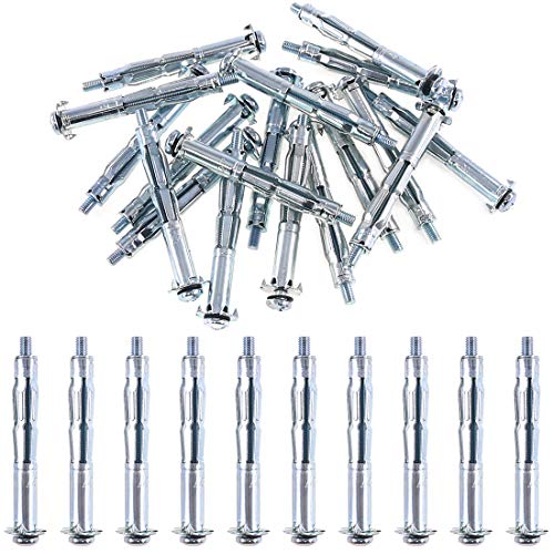 Glarks 30Pcs 5x65MM Heavy Duty Zinc Plated Steel Molly Bolt Hollow Drive Wall Anchor Screws Set for Drywall, Plaster and Tile (M5x65) - size: 5x65mm