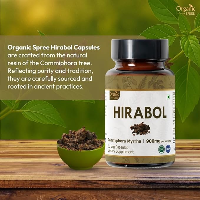 HIRABOL 60 Capsules | Commiphora myrrha (Hirabol) | 900mg per Serving | Natural 60 Capsules