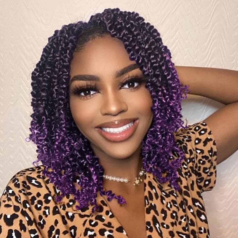Umylar Passion Twist Crochet Hair 10 Inch 8 Packs Pre-Twisted Passion Twist Hair For Women Pre-Looped Short Passion Twist Bohemi