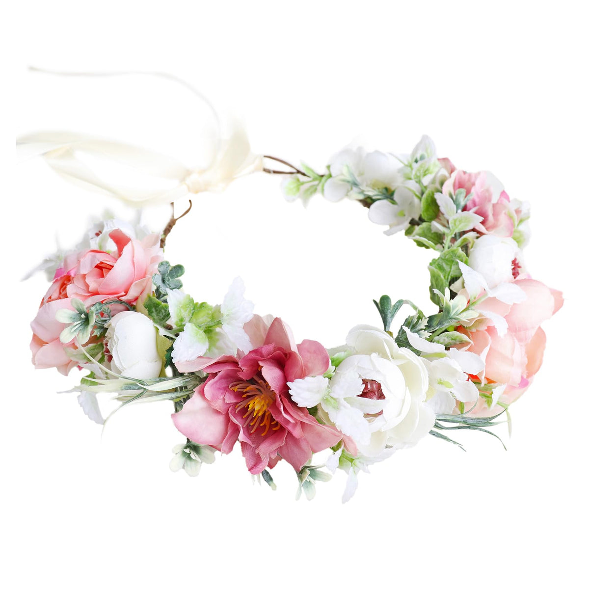 Vivivalue Bridal Flower Crown Flower Garland Headband Floral Headpiece Halo Wedding Party Photos