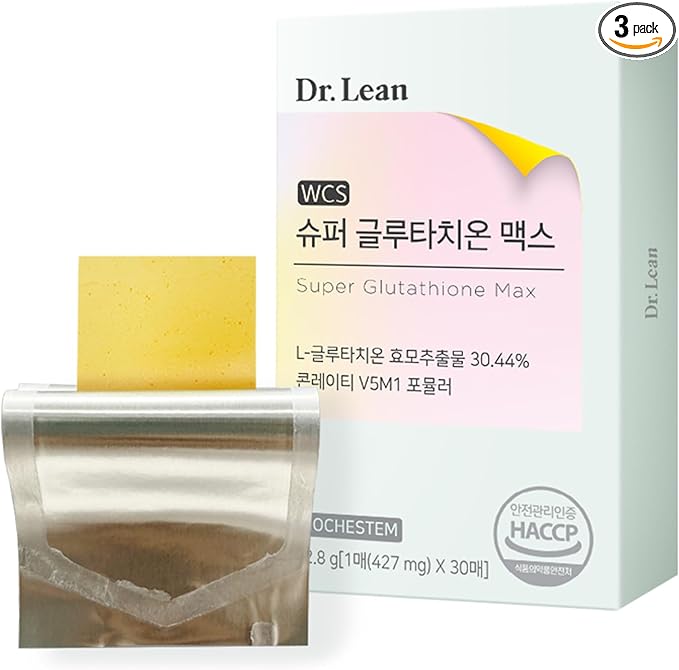 Dr. Lean Super Glutathione Max - Orally Disintegrating Edible Film for Skin Health | Fast Absorption, High Purity, Rich in Vitamins, Niacin, and Hyaluronic Acid (1 Pack)