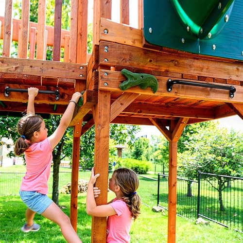 4 Pack 17 Inch Black Playground Equipment Handles Metal - Playset Slide Handles, Swing Sets Accessories Grab Bars, Kids Climbing Monkey Bar for Playhouse, Treehouse, Jungle Gym - color: Black-4pack