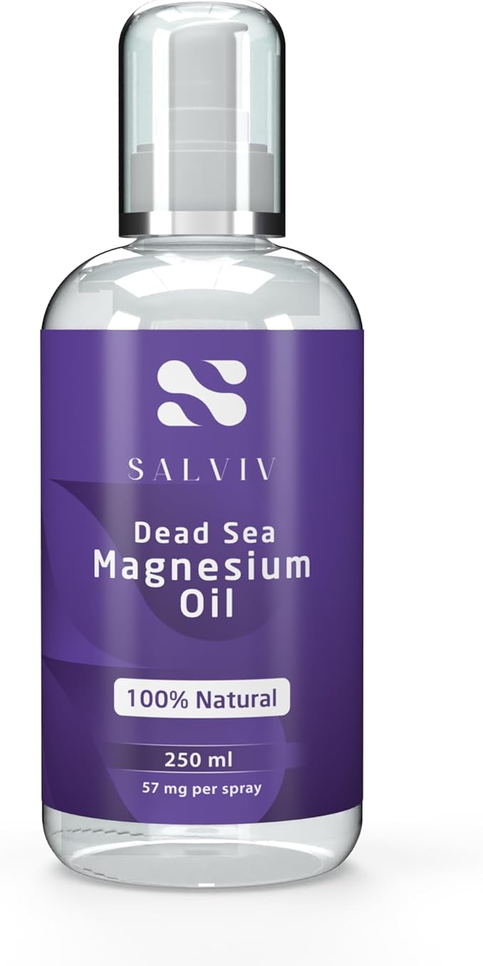 Natural Dead Sea Magnesium Oil Spray 8.45 fl oz - Pure Mineral Supplement from Jordan to Moderate Processes, Reduce Discomfort, and Promote Wellness