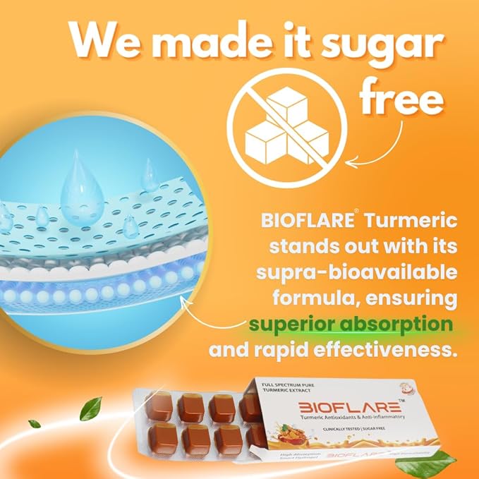 BIOFLARE® Turmeric Advance Formula Lozenges for Sore Throat Relief | Clinically Tested Turmeric Supplement for Immunity, Inflammation, Liver Support & Digestive Health (3-Pack)