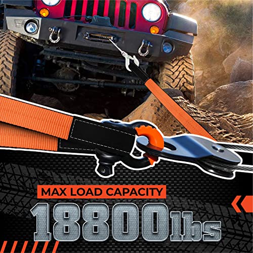 2”x15' Sturdy Lift Sling Strap, 18800lbs Heavy Duty Lifting Web Sling—2 PCS | Eye-Eye Nylon Strap for Hoist, 2-Ply Polyester Rigging Straps, Tree Saver Recovery Straps Web Sling Winch
