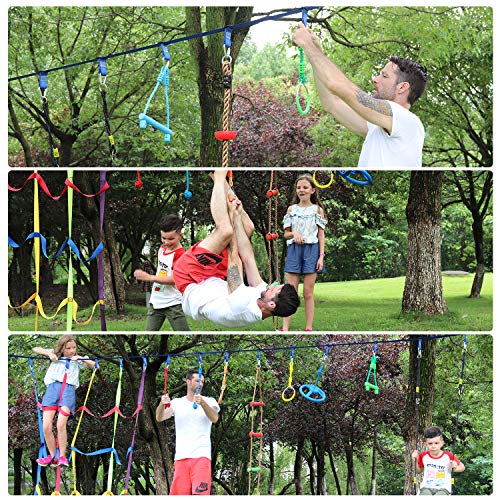 Ninja Slackline Buckle Straps - 8pc Removable Hanging Loops for Ninja Obstacle Course Training, Attaching Ninja Obstacle Accessories - Durable Buckle Straps - Blue Color - style: Buckle Straps