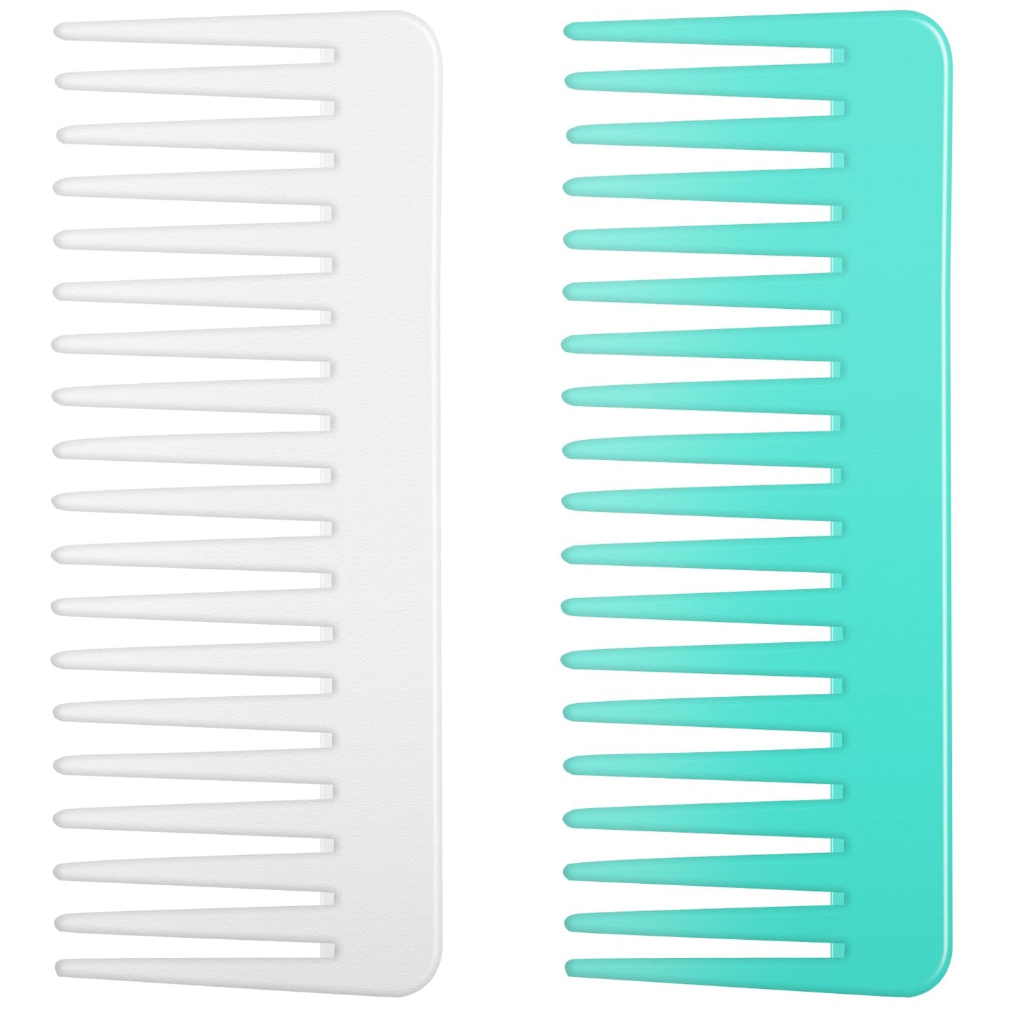 Wide Tooth And Large Detangling Comb Set For Long, Curly, Wet Hair - No Handle Styling, Shampoo, And Detangling Combs (2 Pieces