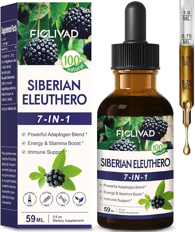 Siberian Ginseng Liquid Drops, 100% Natural Herbal Extract for Powerful Adaptogen Blend, Energy & Stamina Boost & Immune Support. 8oz-Original