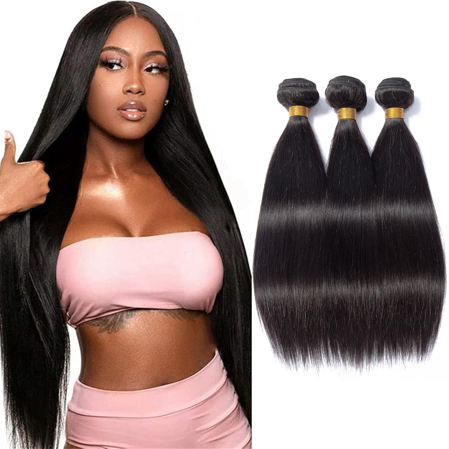 Fashion Vila Brazilian Virgin Straight Hair 3 Bundles 12 12 12 Inch 100% Unprocessed Virgin Remy Hair Straight Human Hair Bundle