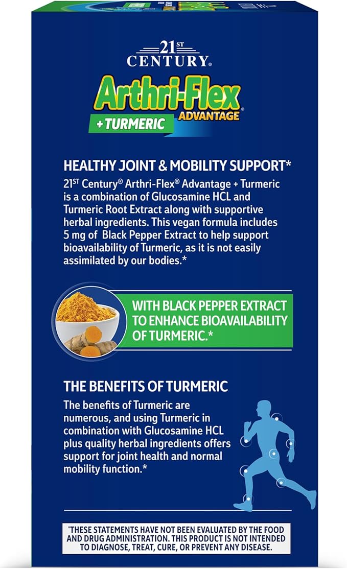 21st Century Arthri-Flex Advantage Plus Turmeric Vegetarian Capsules, 90 Count