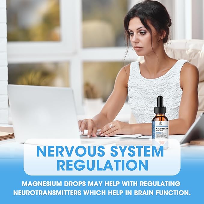 (2 Pack) Magnesium Glycinate Liquid Drop with Citrate, Oxide and Taurate, Calm Magnesium with Omega3, L-Theanine, D3, B6, B12 for Calm, Sleep, Leg Cramps, Muscles, Energy, Sugar-Free Strawberry Flavor