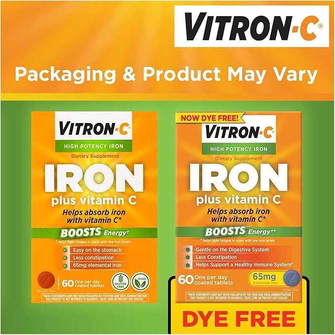Vitron - C High Potency Iron Supplement Tablets - 60 Ta
