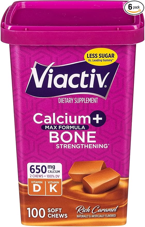 Viactiv, Calcium Plus D, Soft Chews, Caramel - 100 soft chews, Pack of 6