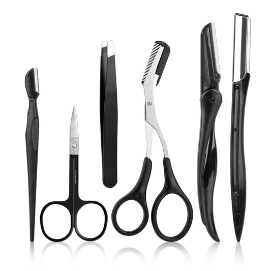 Nazqat Eyebrow Kit - Multipurpose Eyebrow Grooming Kit For Women & Men For Eyebrow Trimming, Shaping, And Exfoliating - Includes