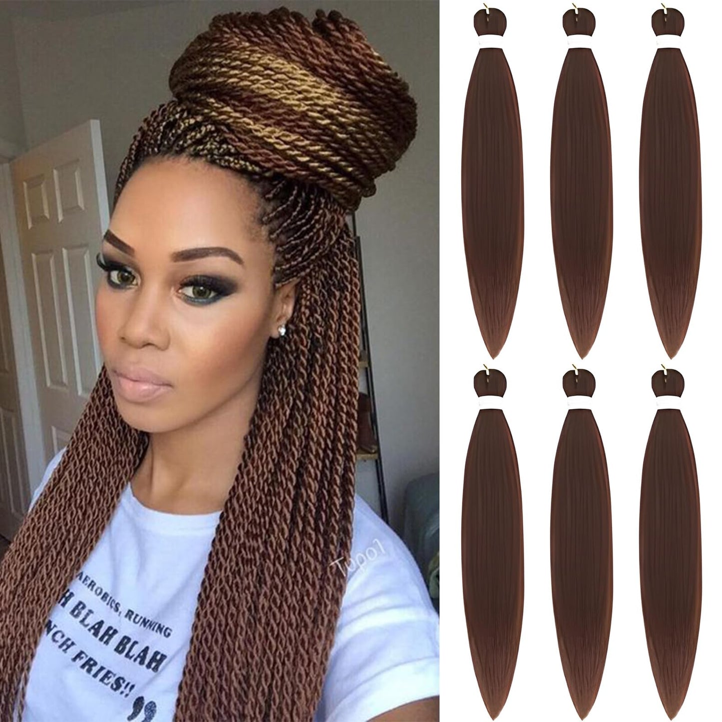 Pre Stretched Braiding Hair Extensions 26 Inch 6 Packs/Lot Phoenixfly Heat Resistant Fiber Crochet Hair For Box Braids Senegal T