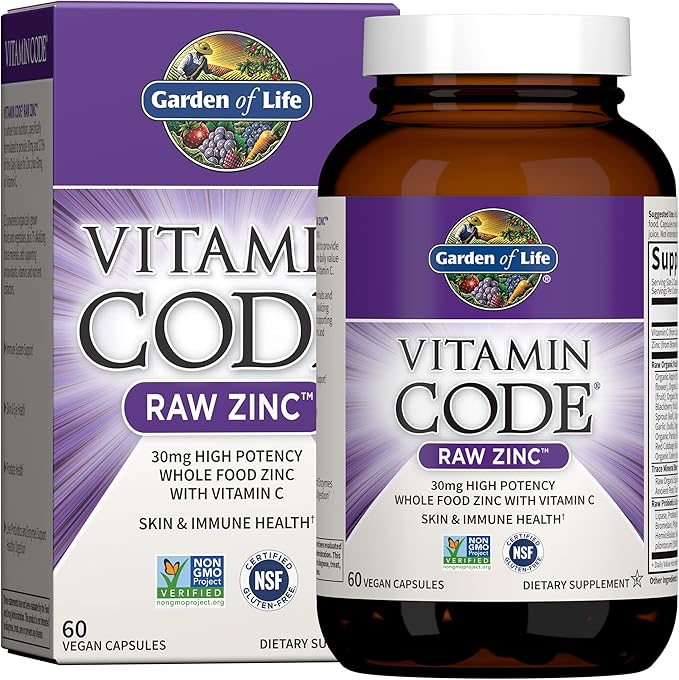 Garden of Life Dr. Formulated Probiotics Platinum Series Restore 200 Billion & Zinc Supplements 30mg High Potency Raw Zinc and Vitamin C Multimineral Supplement