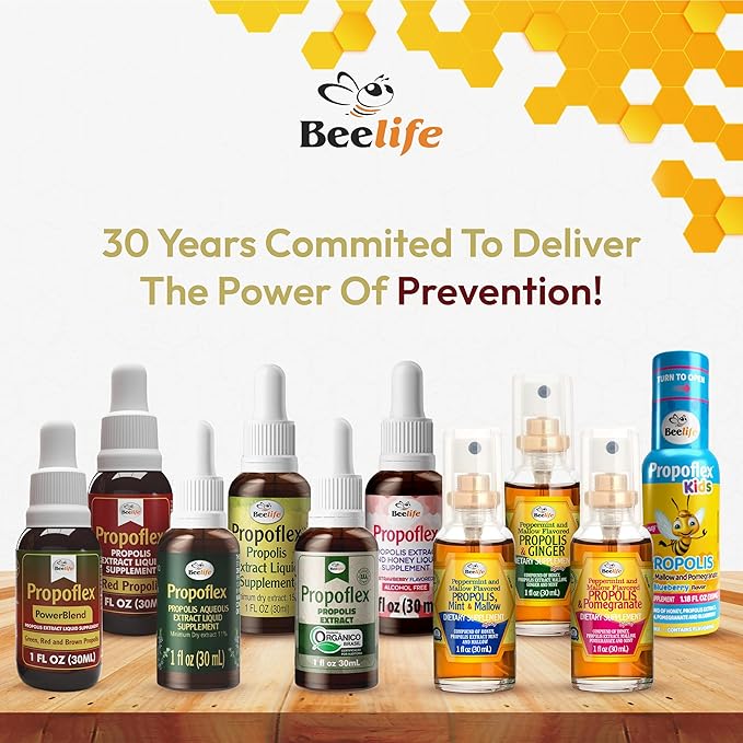 Beelife Red Bee Propolis Extract,100% Pure Extract Bee Propolis Tincture, High Artepillin-C Levels - Natural Immune Support- from Brazil, Certified ISO 22000, Kosher (30ml/ 1Fl.Oz)