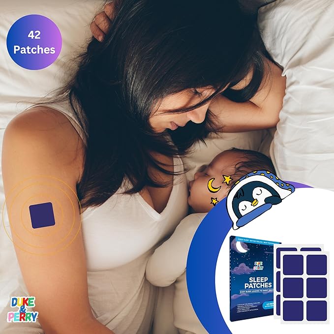 DUKE & PERRY Upgraded Deep Sleep Patches for Adults Extra Strength | Quick Acting Sleep Aid Patches for Men and Women | 100% Natural Ingredients, Easy to Apply, and Skin-Friendly (Pack of 42)