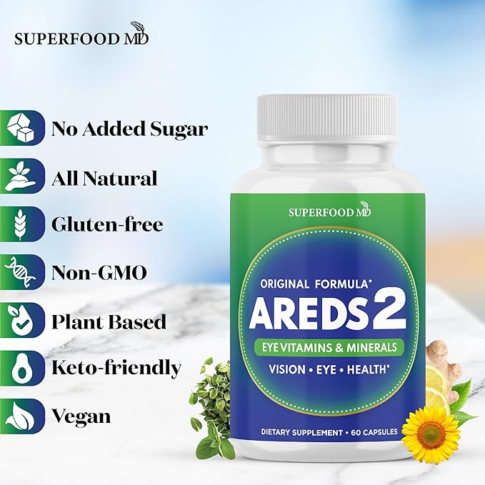 AREDS 2 Eye Vitamin & Mineral Supplement, Contains Lutein, Vitamin C, Zeaxanthin, Zinc & Vitamin E with Added Copper - 120 Count