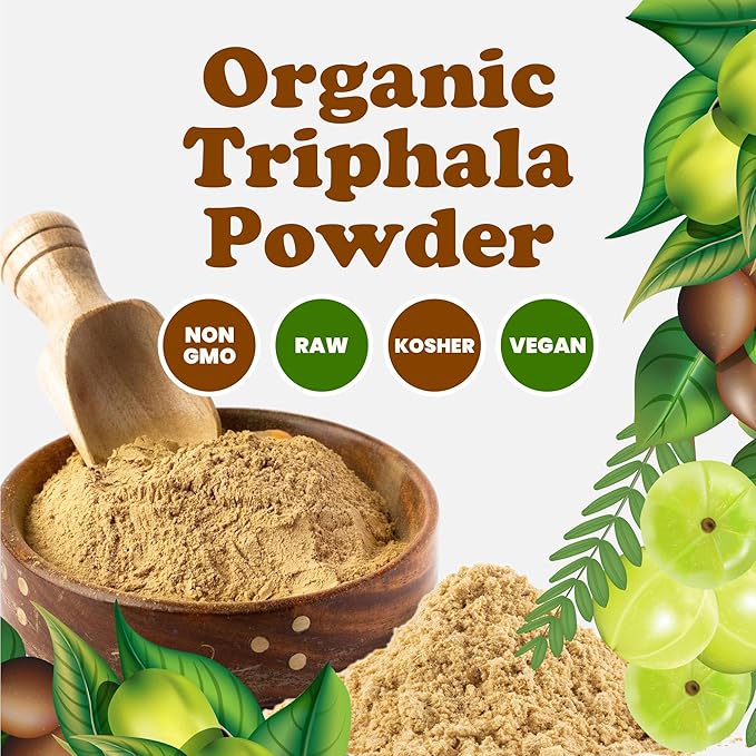 Food to Live Organic Triphala Powder, 10 Pounds – Natural Detox, Blend from Fruits Amalaki, Haritaki and Bibhitaki, Non-GMO, Perfect for Tea and Smoothies, Vegan, Kosher, Bulk